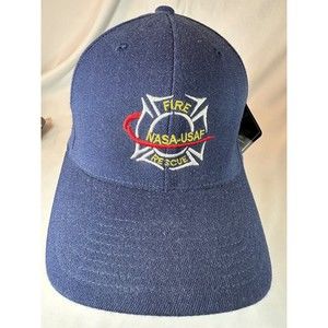 Rare NASA-USAF Fire Rescue Embroidered Ball Cap Hat Size M New With Tags
